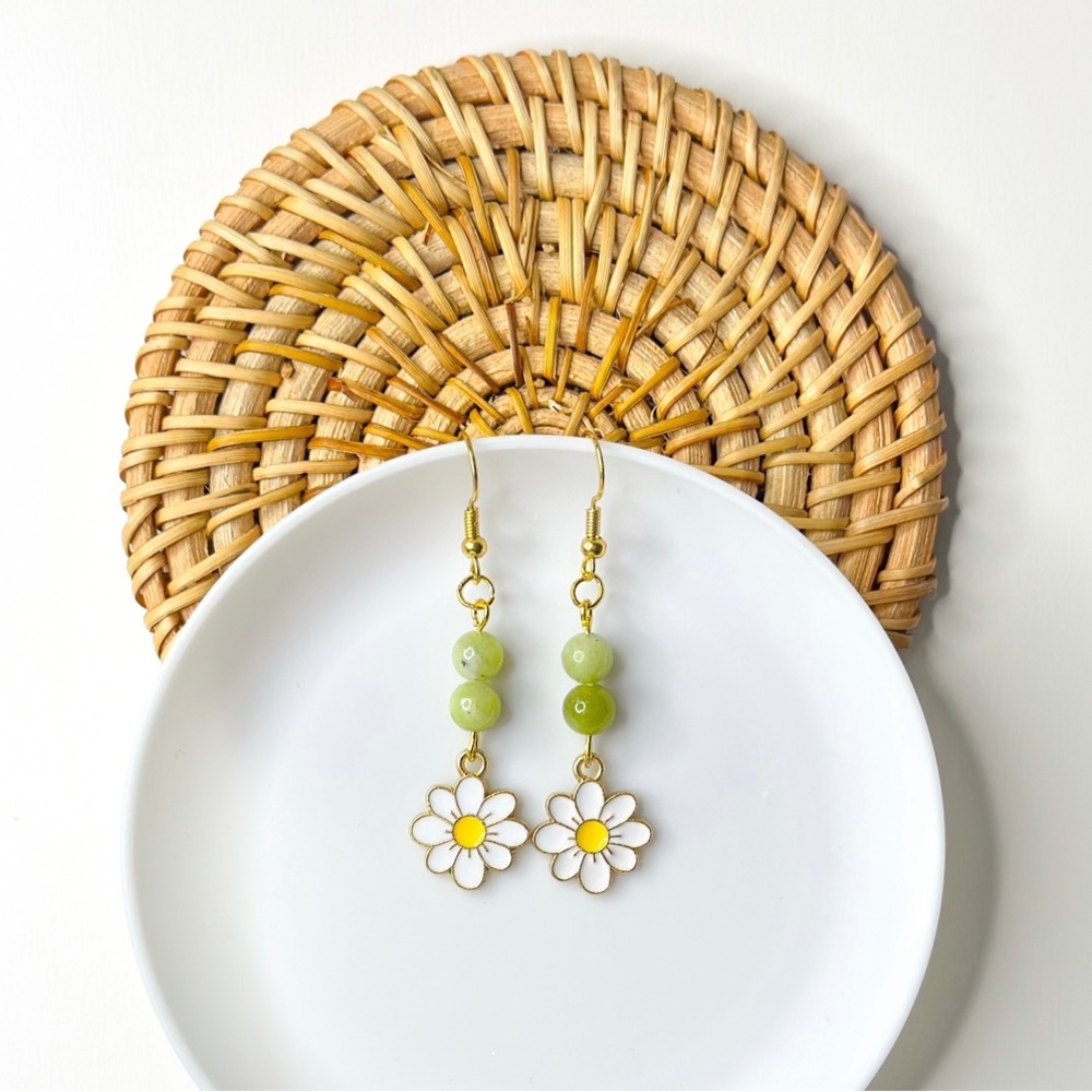 Beaded Sunflower Earrings
